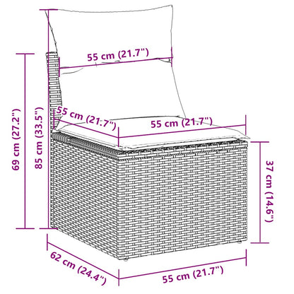 Salon de jardin 5 pcs avec coussins gris clair résine tressée