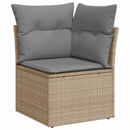 Salon de jardin avec coussins 6 pcs beige résine tressée