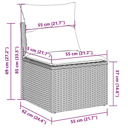 Salon de jardin avec coussins 10 pcs gris clair résine tressée