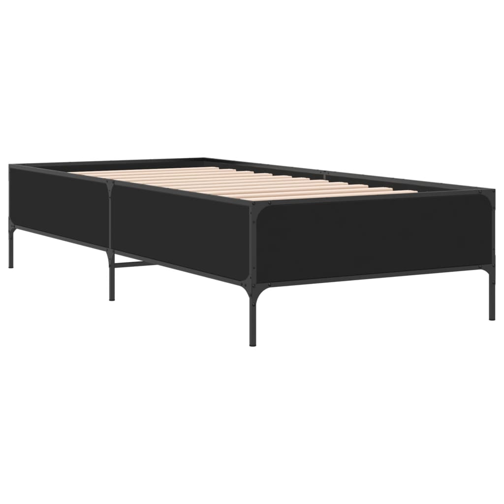 Cadre de lit sans matelas noir 100x200 cm