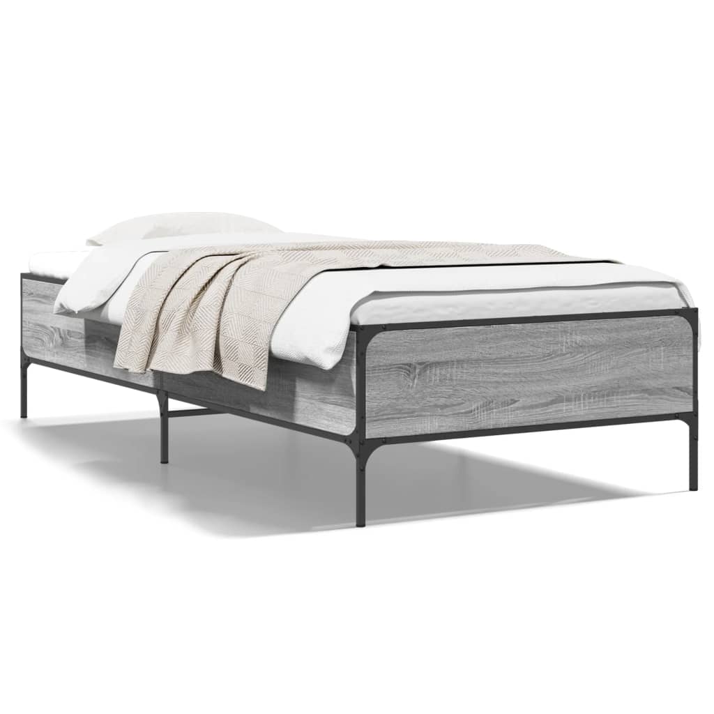 Cadre de lit sans matelas sonoma gris 100x200 cm