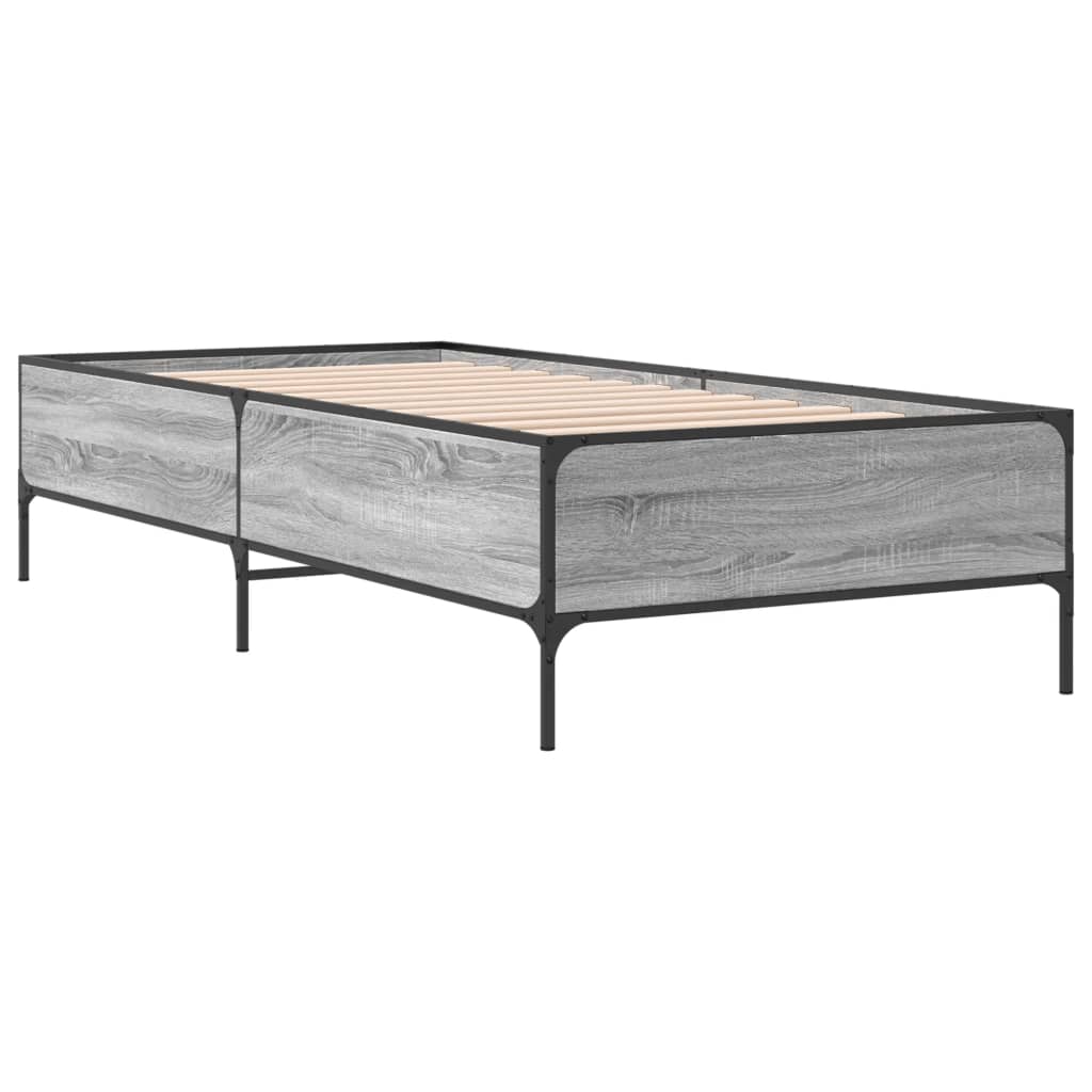 Cadre de lit sans matelas sonoma gris 100x200 cm