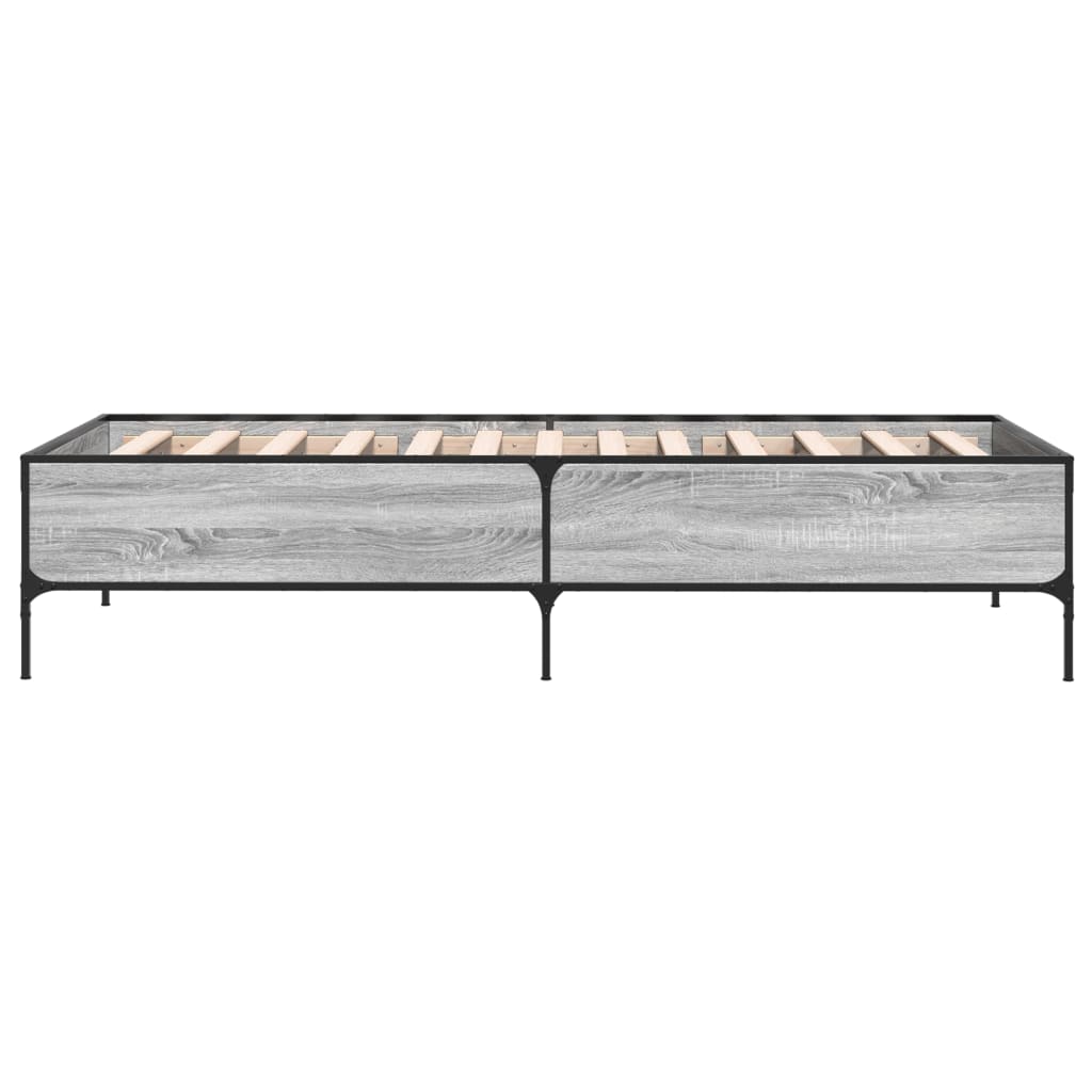 Cadre de lit sans matelas sonoma gris 100x200 cm