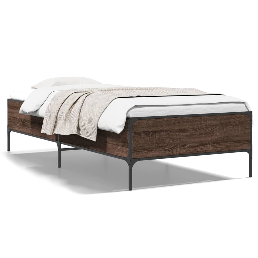 Cadre de lit sans matelas chêne marron 100x200 cm