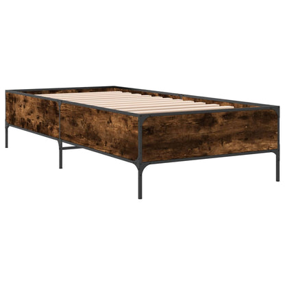 Cadre de lit sans matelas chêne fumé 90x190 cm