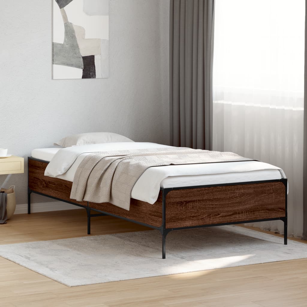 Cadre de lit sans matelas chêne marron 90x190 cm