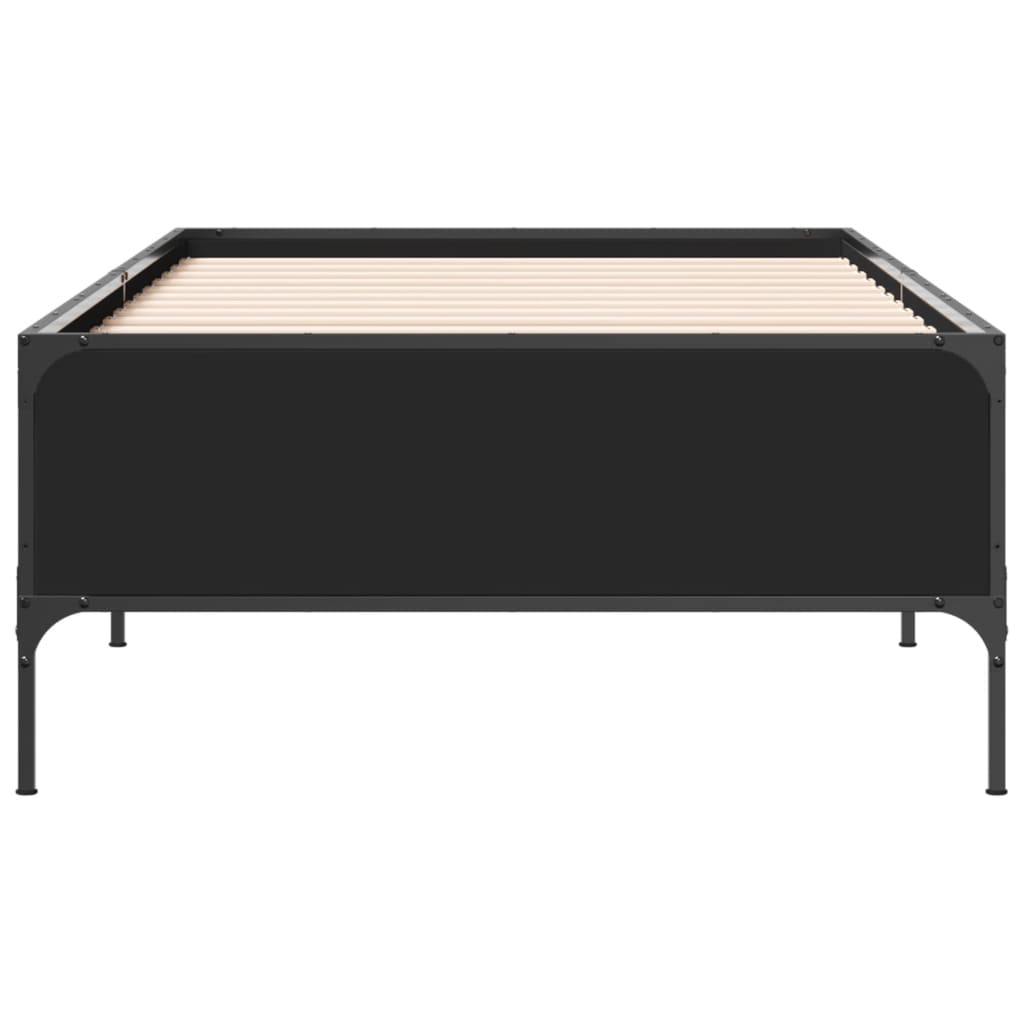 Cadre de lit sans matelas noir 75x190 cm