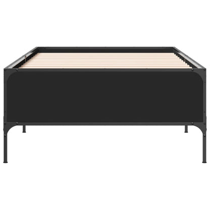 Cadre de lit sans matelas noir 75x190 cm