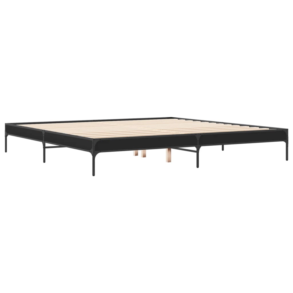 Cadre de lit sans matelas noir 200x200 cm