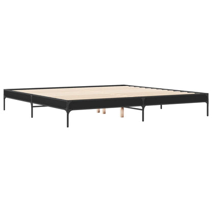 Cadre de lit sans matelas noir 200x200 cm