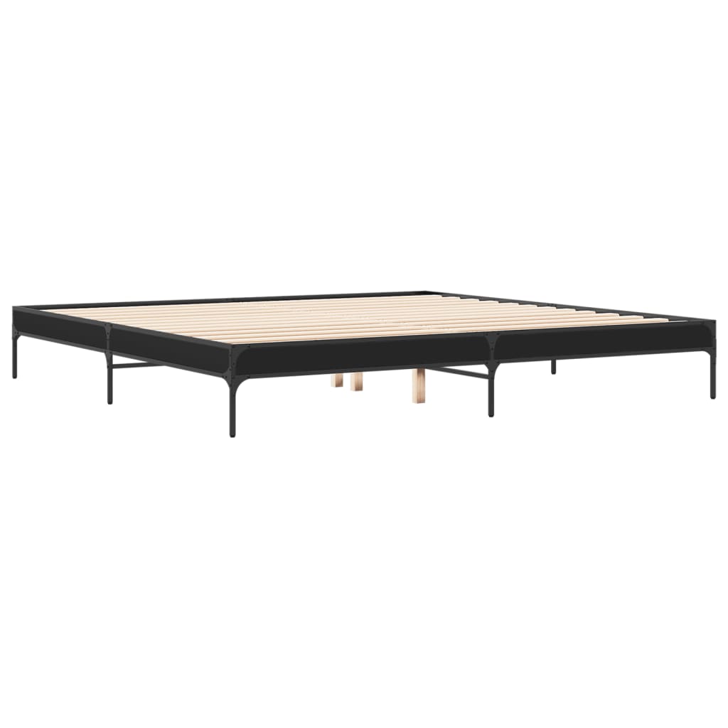 Cadre de lit sans matelas noir 200x200 cm