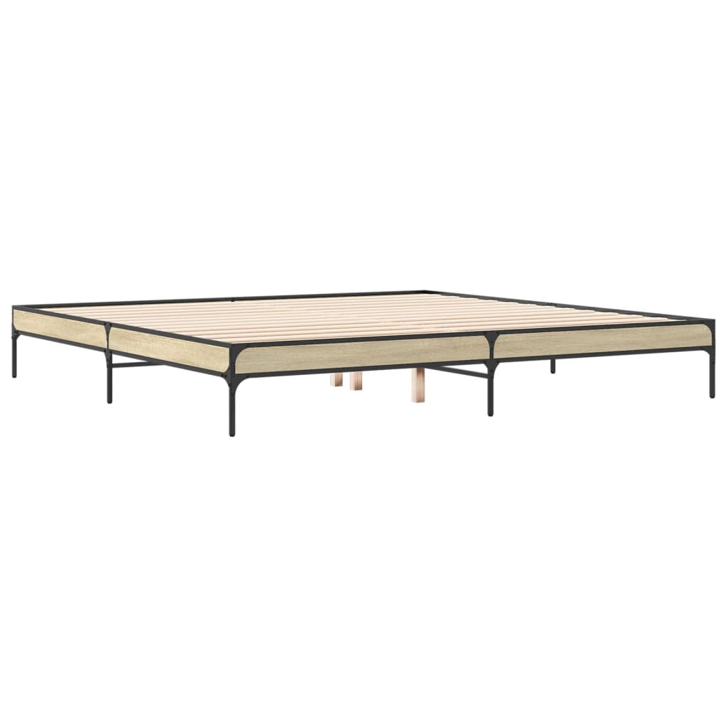 Cadre de lit sans matelas chêne sonoma 200x200 cm