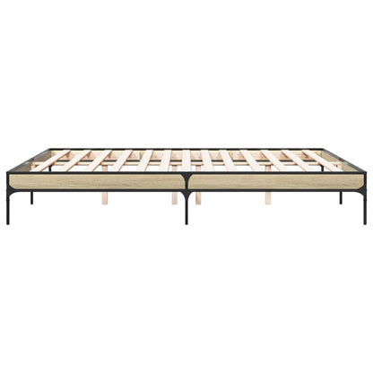 Cadre de lit sans matelas chêne sonoma 200x200 cm