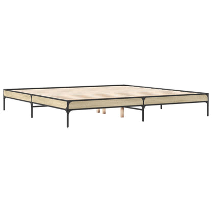 Cadre de lit sans matelas chêne sonoma 200x200 cm