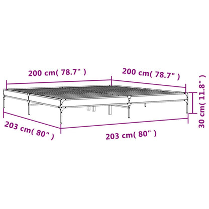 Cadre de lit sans matelas chêne sonoma 200x200 cm