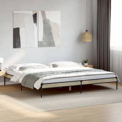 Cadre de lit sans matelas chêne sonoma 200x200 cm