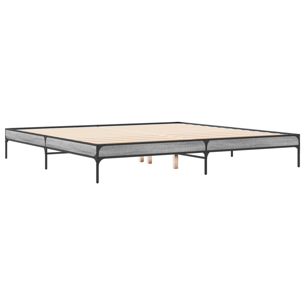 Cadre de lit sans matelas sonoma gris 200x200 cm