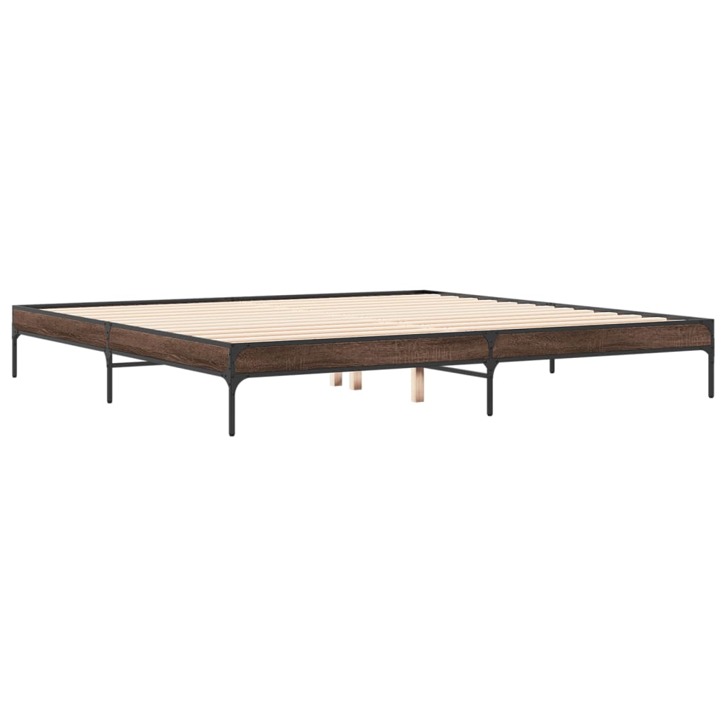 Cadre de lit sans matelas chêne marron 200x200 cm