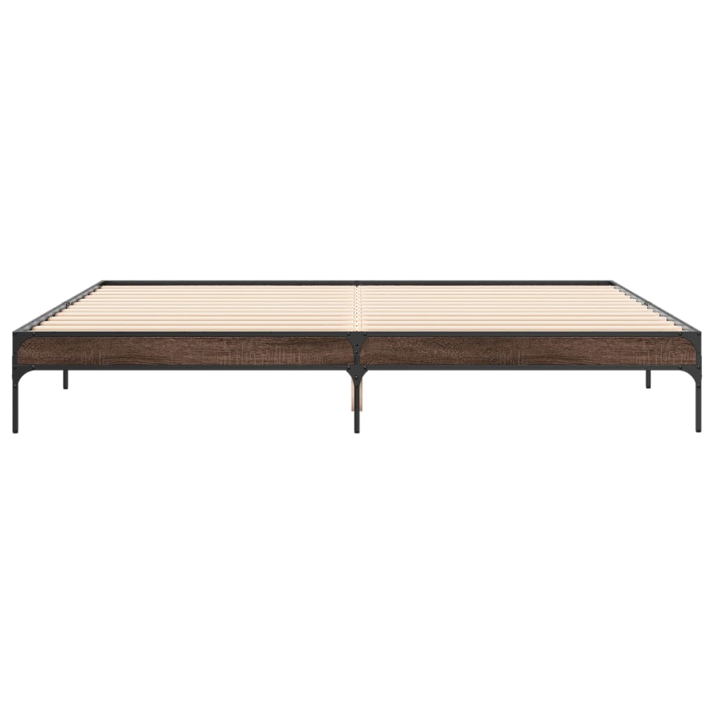 Cadre de lit sans matelas chêne marron 200x200 cm