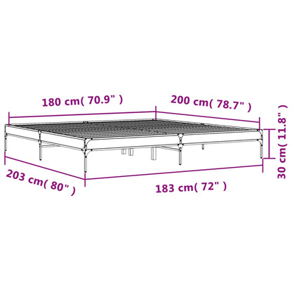 Cadre de lit sans matelas chêne sonoma 180x200 cm