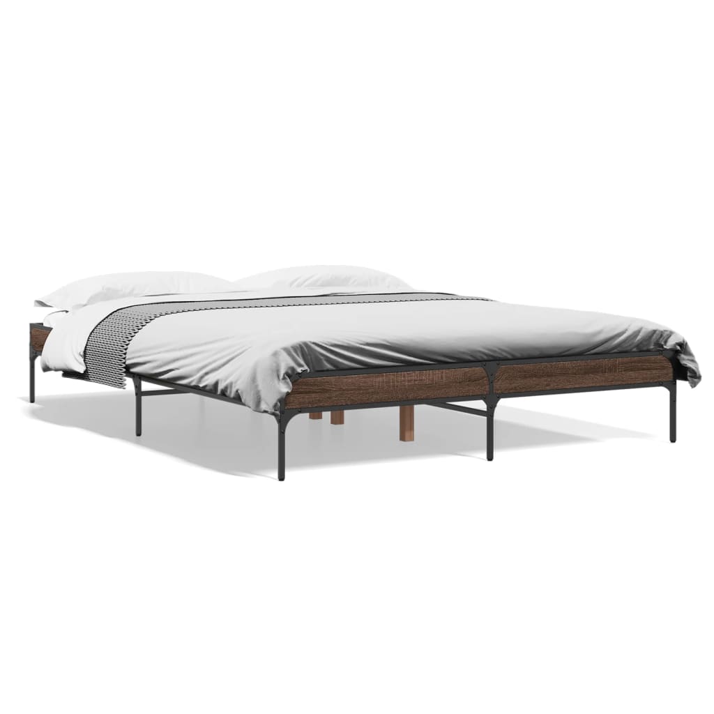 Cadre de lit sans matelas chêne marron 160x200 cm