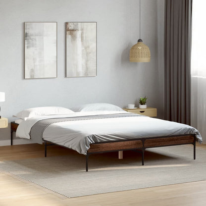 Cadre de lit sans matelas chêne marron 160x200 cm