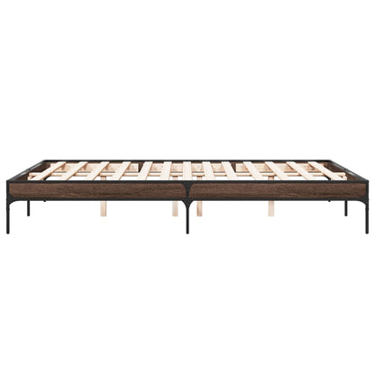 Cadre de lit sans matelas chêne marron 150x200 cm