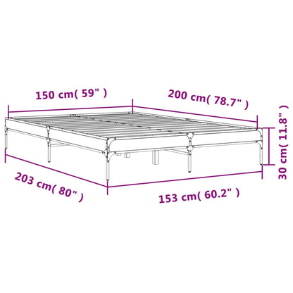 Cadre de lit sans matelas chêne marron 150x200 cm