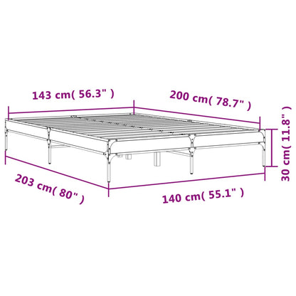 Cadre de lit sans matelas sonoma gris 140x200 cm