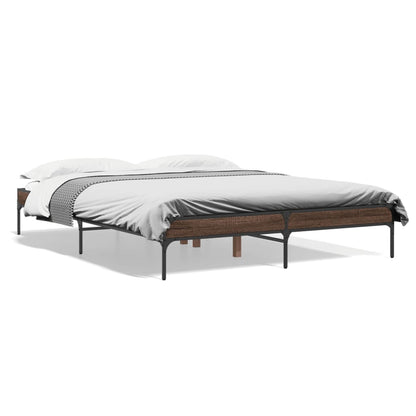 Cadre de lit sans matelas chêne marron 140x200 cm