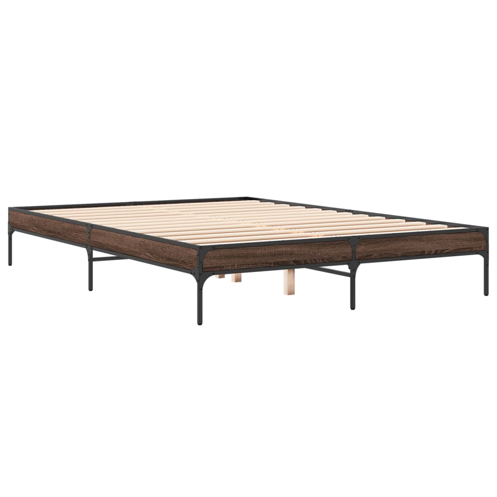 Cadre de lit sans matelas chêne marron 140x200 cm