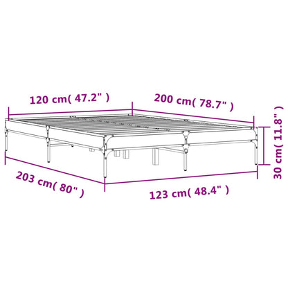 Cadre de lit sans matelas chêne sonoma 120x200 cm