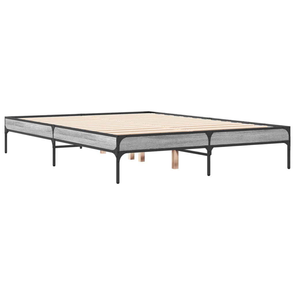 Cadre de lit sans matelas sonoma gris 120x200 cm