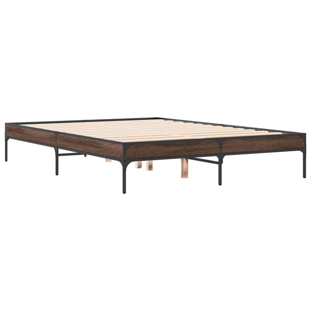 Cadre de lit sans matelas chêne marron 120x200 cm