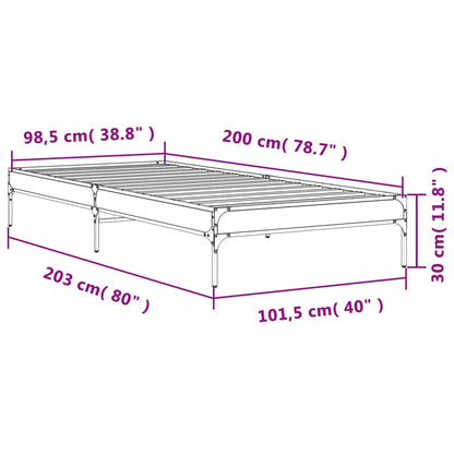 Cadre de lit sans matelas chêne sonoma 100x200 cm