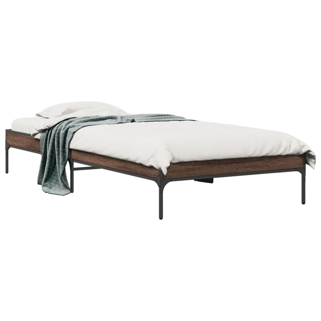 Cadre de lit sans matelas chêne marron 100x200 cm