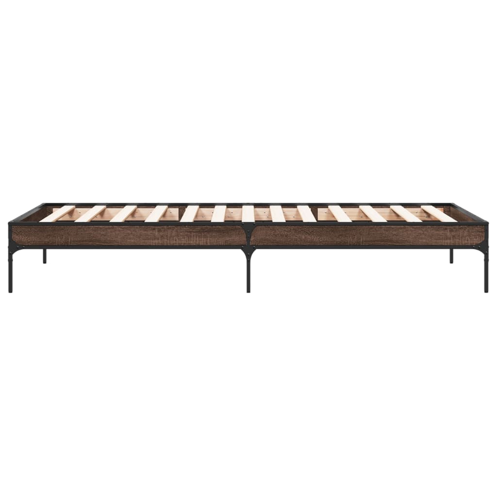 Cadre de lit sans matelas chêne marron 100x200 cm