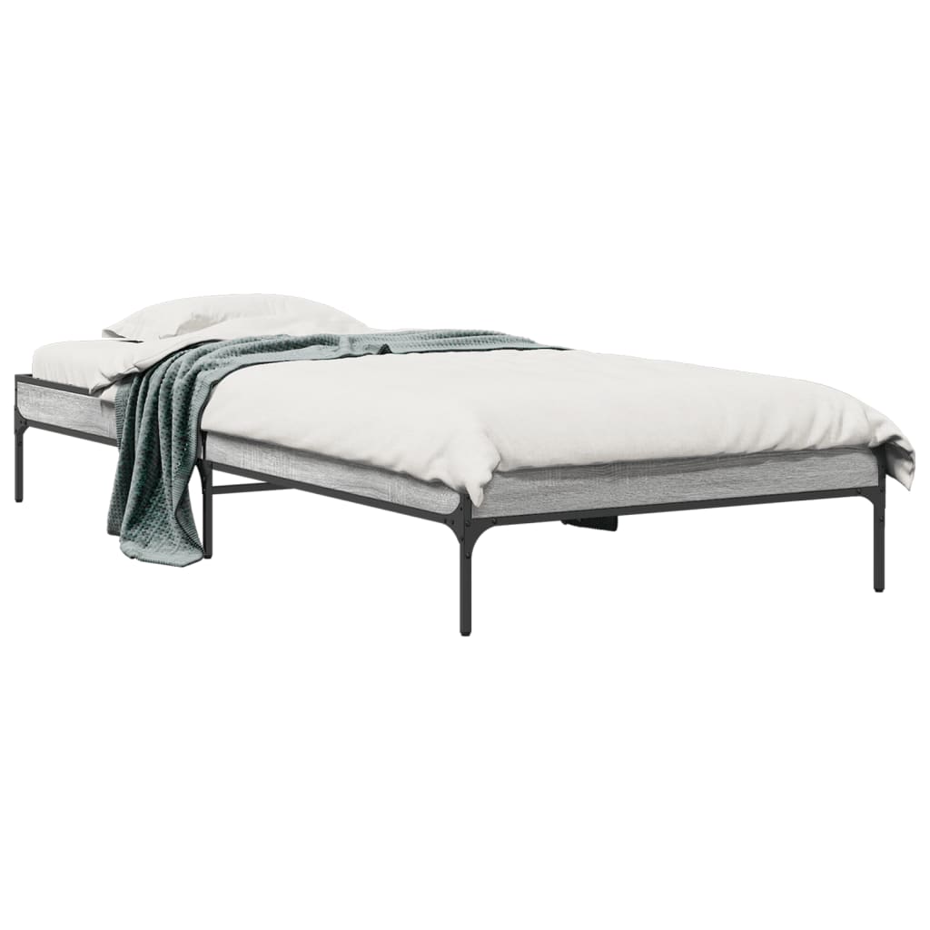 Cadre de lit sans matelas sonoma gris 90x200 cm