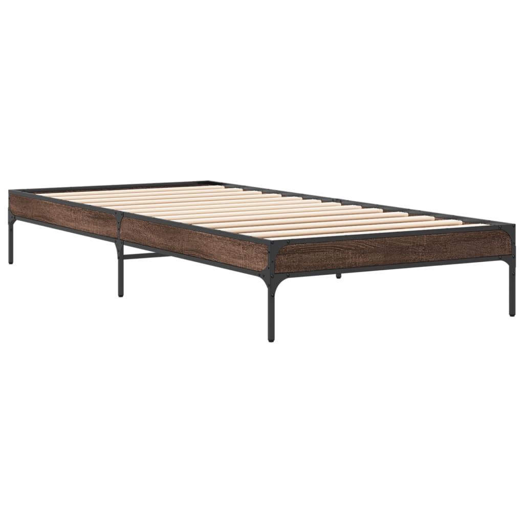 Cadre de lit sans matelas chêne marron 90x200 cm