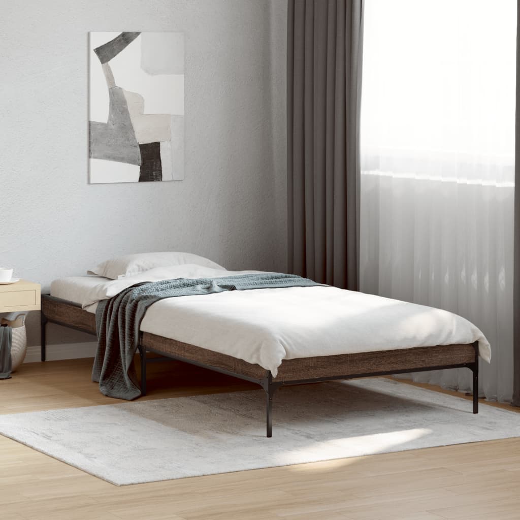 Cadre de lit sans matelas chêne marron 90x200 cm