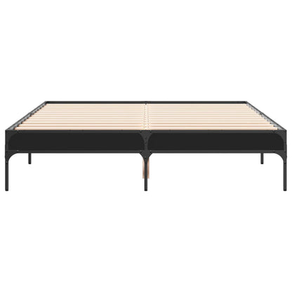 Cadre de lit sans matelas noir 140x190 cm