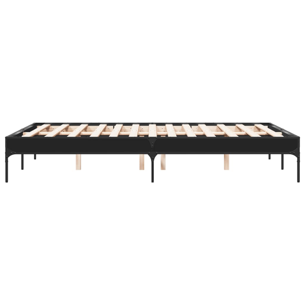 Cadre de lit sans matelas noir 140x190 cm