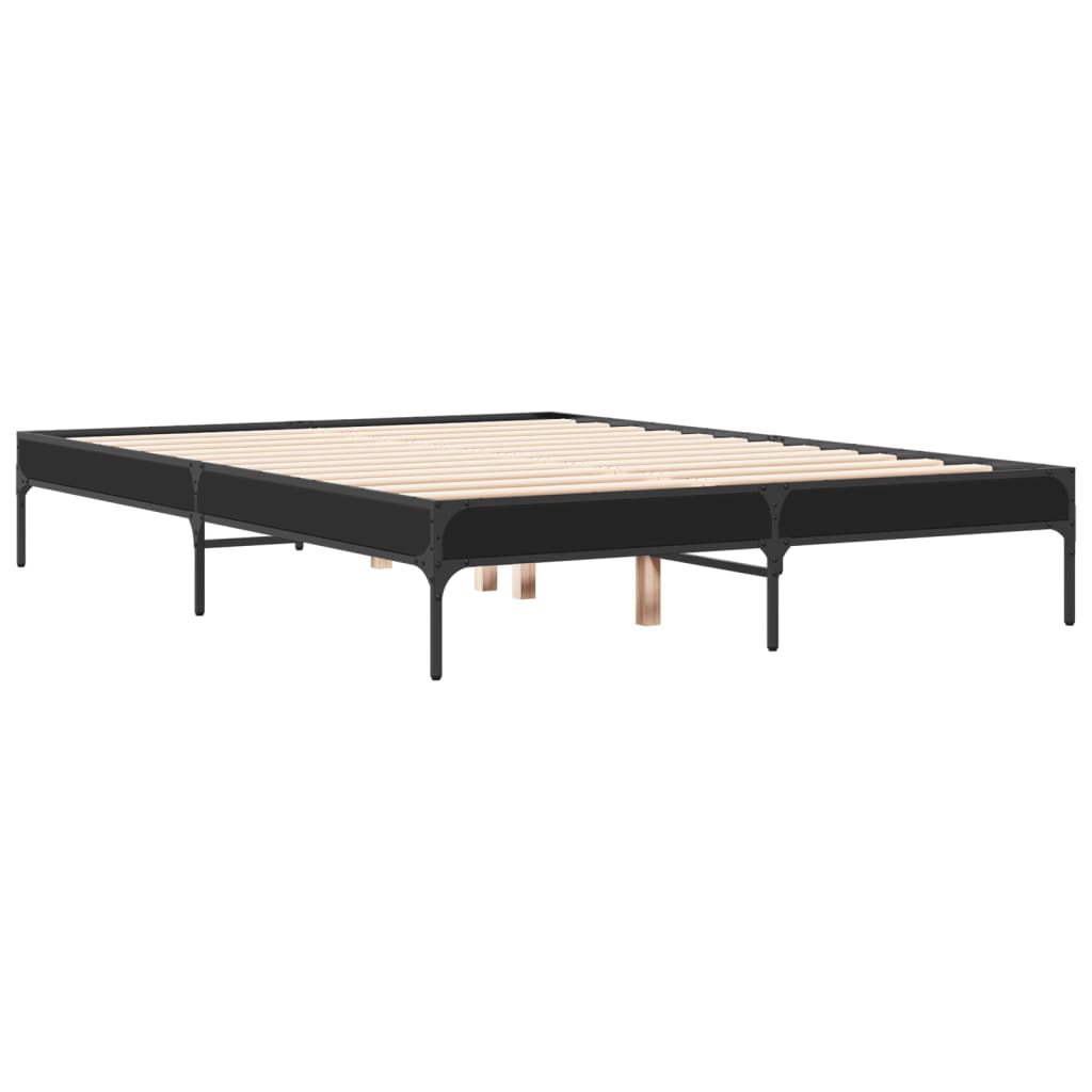 Cadre de lit sans matelas noir 140x190 cm