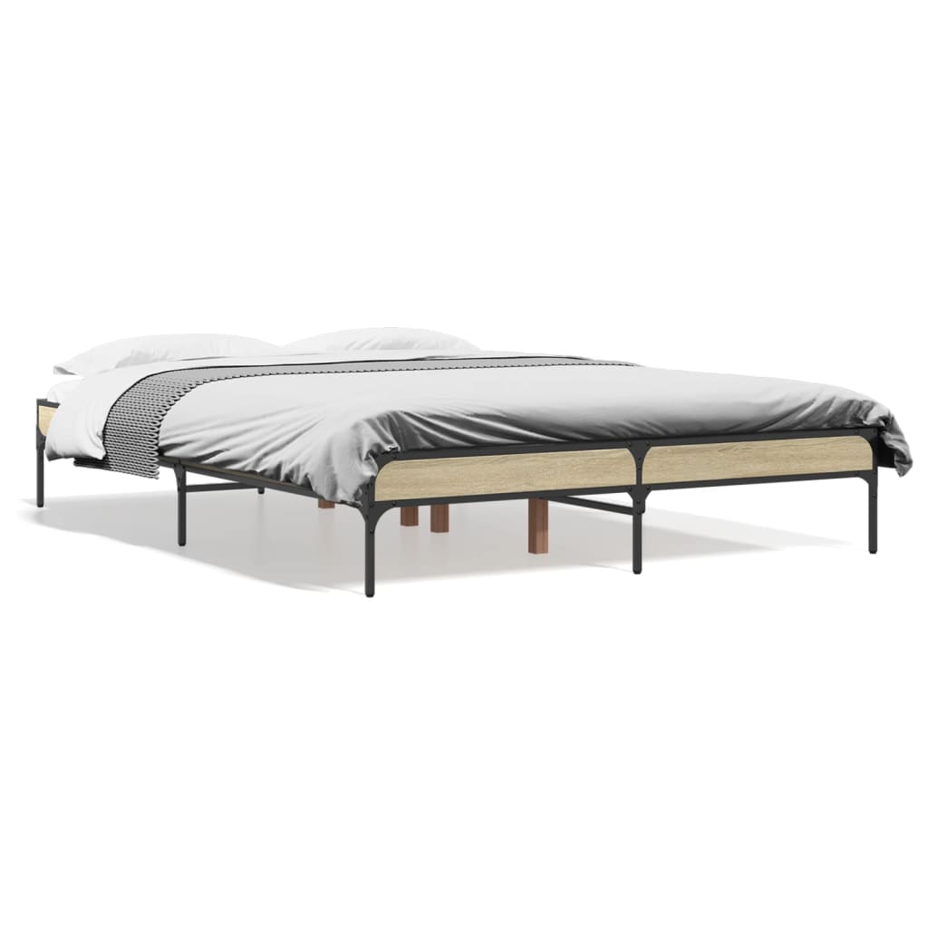 Cadre de lit sans matelas chêne sonoma 140x190 cm