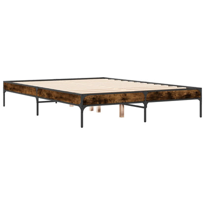 Cadre de lit sans matelas chêne fumé 140x190 cm