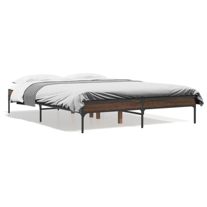 Cadre de lit sans matelas chêne marron 140x190 cm