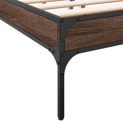 Cadre de lit sans matelas chêne marron 140x190 cm