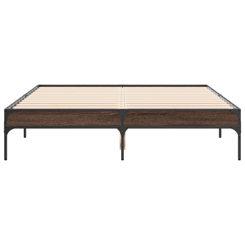 Cadre de lit sans matelas chêne marron 135x190 cm