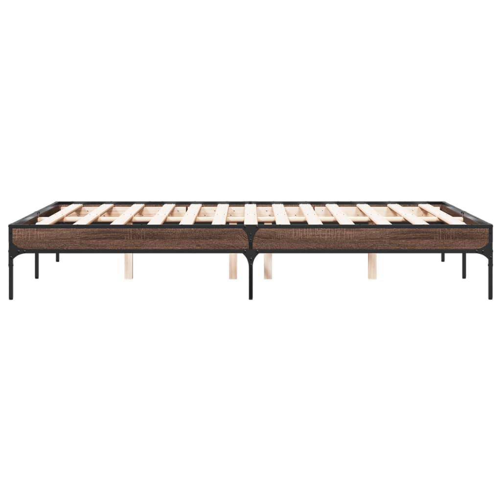 Cadre de lit sans matelas chêne marron 135x190 cm