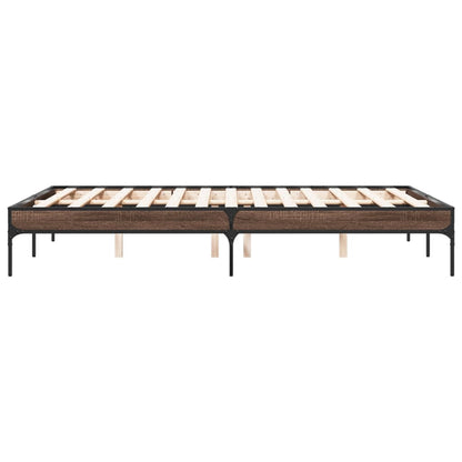 Cadre de lit sans matelas chêne marron 135x190 cm